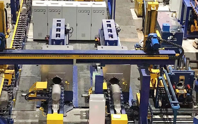 Robotic frictionless induction heating furnace